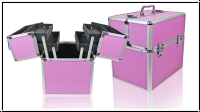 Kozmetični aluminjasti kovček, roza barve